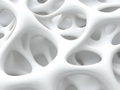 Abstract 3D White Organic Structure