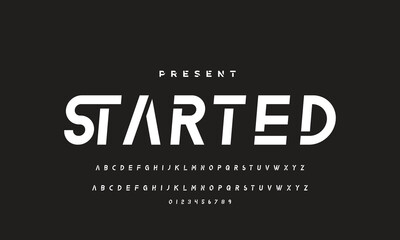 Poster - Abstract minimal future alphabet fonts. simple typography sport future creative font . vector illustrator