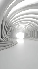 Wall Mural - Abstract 3D White Tunnel Background Illustration