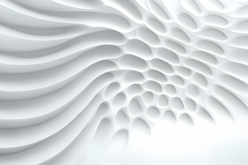 Sticker - Abstract 3D White Wave Background Illustration