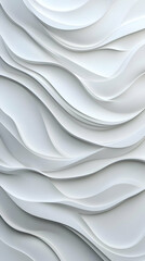 Wall Mural - Abstract 3D White Wave Background Illustration