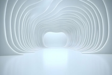 Sticker - Abstract 3D Wave Tunnel Background Illustration