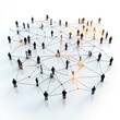 © jamrut - Abstract Digital Network with Human Figures Connected by Lines Representing Social Interaction and Collaboration