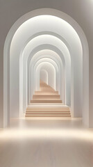 Wall Mural - Abstract 3D Stairway Archway Background