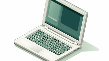 Poster - Laptop isometric view, online work