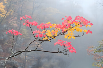 Wall Mural - Misty Autumn Branch Illustration