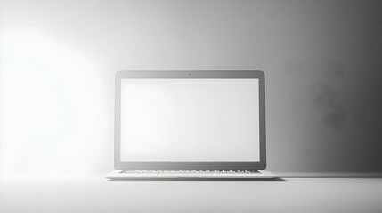 Poster - Laptop screen mockup, bright studio