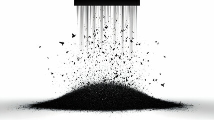 Wall Mural - Abstract Black Particles Falling Illustration