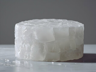 Poster - White crystalline structure, studio shot, grey background