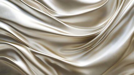Poster - White silk fabric draped elegantly with tulip flowers creating a serene and calming atmosphere