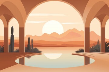 Canvas Print - arch architecture landscape building.