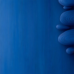 Wall Mural - Abstract Blue Wood Background with 3D Pebbles