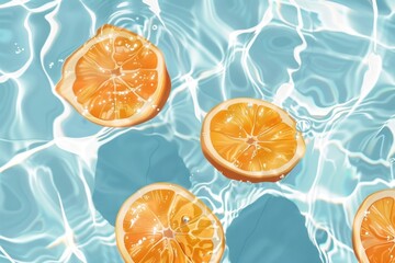 Canvas Print - Summer background orange fruit grapefruit.