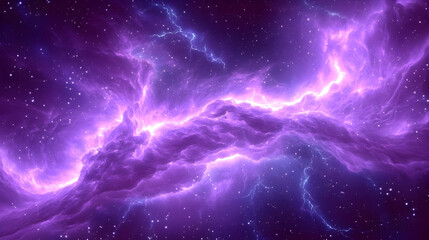 Wall Mural - Purple nebula cosmic energy space background