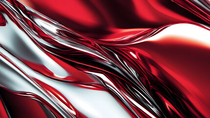 Fototapete - Red and silver abstract background with organic shapes and textures in a luxurious composition