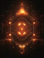 Leinwandbilder - Digital representation of a microchip with glowing elements in a dark environment showcasing advanced technology design. Generative AI