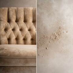 Poster - Comparison of a dusty furniture surface against a polished and clean surface showcasing differences in cleanliness and maintenance. Generative AI