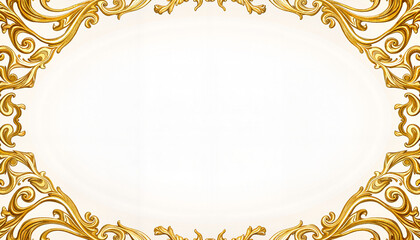 luxurious gold wedding border in circular design, elegant decor