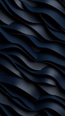 Leinwandbilder - Dark flowing abstract waves of textured material creating a harmonious visual rhythm