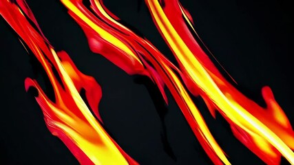 Poster - Abstract red and yellow light streaks on dark background, dynamic movement concept