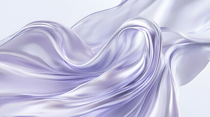 Poster - White and purple abstract background with smooth waves and soft lavender swirls