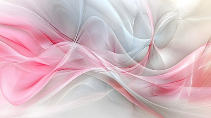 Poster - Abstract background featuring soft pink and white swirls with floral elements in a peaceful composition