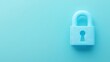 © Tackey - Colorful minimalistic design of a blue padlock on a soft blue background illustrating security and protection