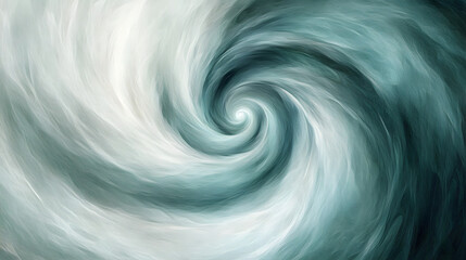 Poster - Spiral vortex design in dark blue and white background with soft teal accents for artistic or abstract purposes