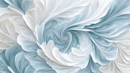 Poster - Abstract background featuring soft teal swirls with white and blue color tones for a serene and calming effect