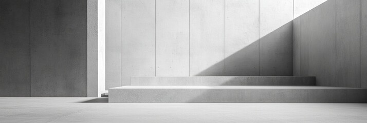 Fototapete - Concrete texture background with light and shadow in a minimalist design setting for modern architecture projects. Generative AI