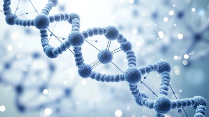 Leinwandbilder - Abstract molecular structure featuring DNA, atoms, and neurons connected by lines and dots, symbolizing medical science and biological connections in a futuristic style