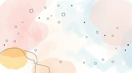 Poster - Abstract artistic background with watercolor shapes and geometric accents