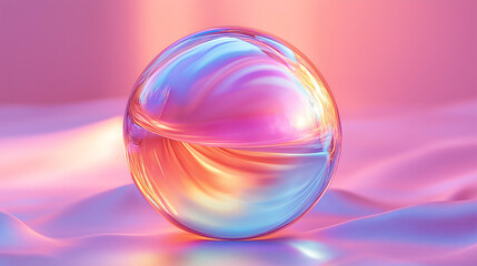 Poster - abstract holographic sphere . Generative AI