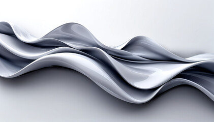 Poster - abstract background with gray waves. Generative AI