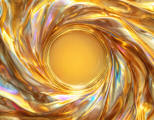 Poster - abstract background with golden round frame . Generative AI