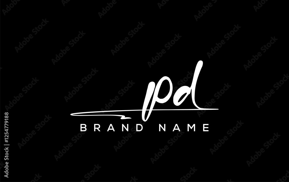 PD letter beauty handwriting vector logo. Stock Vector | Adobe Stock