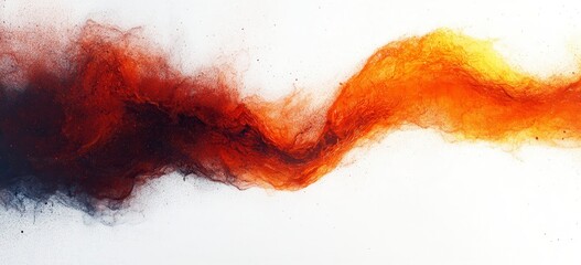 Poster - Abstract design, vibrant orange and dark brown pigments exploding and streaking on white background, dynamic motion, paint explosion effect, color