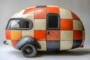 toy truck isolated on white background Old small red vintage car on the streets of Rome, Italy