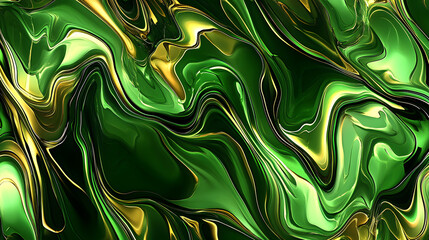Poster - Green and gold abstract background with vivid textures and patterns for design and creative projects