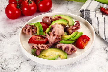 Wall Mural - Salad with baby octopus and avocado