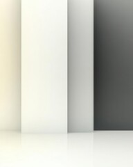 Poster - Geometric shapes unfold across a futuristic white and gray design, inviting limitless creative possibilities.