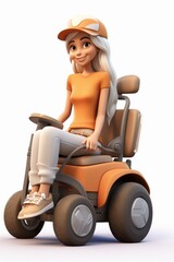 Wall Mural - Wheel adult wheelchair cartoon.