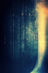 Poster - Abstract digital points ripple in a wave-like motion, embodying the heartbeat of progress and advancement in a modern environment.