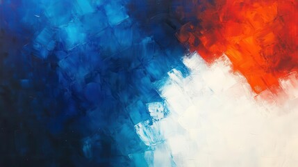 Poster - An abstract dance of energy and movement emerges as orange, white, and blue hues collide in a striking fusion of colors.