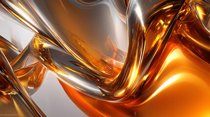 Poster - Abstract design featuring glowing shapes and forms with vibrant colors on a dark background