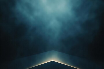 Poster - A single light source illuminates a stark black podium, reflecting a mysterious, otherworldly glow.