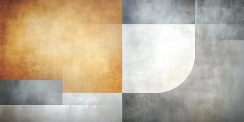 Poster - A bold geometric interplay of yellow, gray, and white shapes creates a modern and stylish design backdrop with a touch of sophistication.