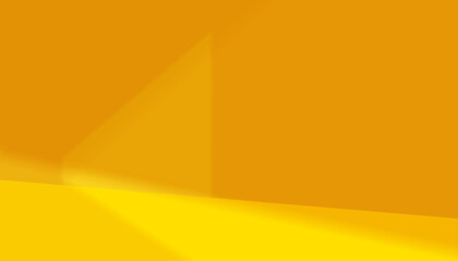 Aufkleber - Yellow Background 3d Studio room with orange pastel floor,Summer backdrop abstract with yellow sunlight gradient in empty room interior used for autumn product background,Orange background for Easter