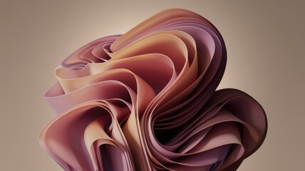 Poster - Abstract swirling layers of pink and orange hues create a visually captivating and elegant design.