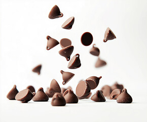 Wall Mural - Pile of chocolate chips ingredient